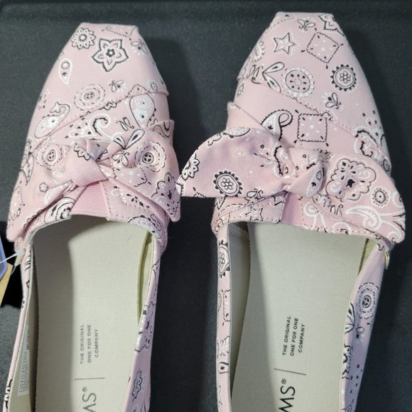 TOMS Women's Alpargata Bow Tie Slip On Flats Casual, Size: 9.5, Color: Pink - Picture 8 of 8